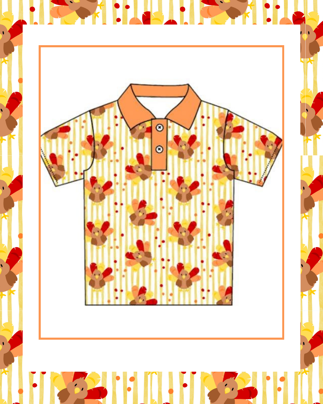 Preorder / Boys Fall Turkey Shirt - Ships late October