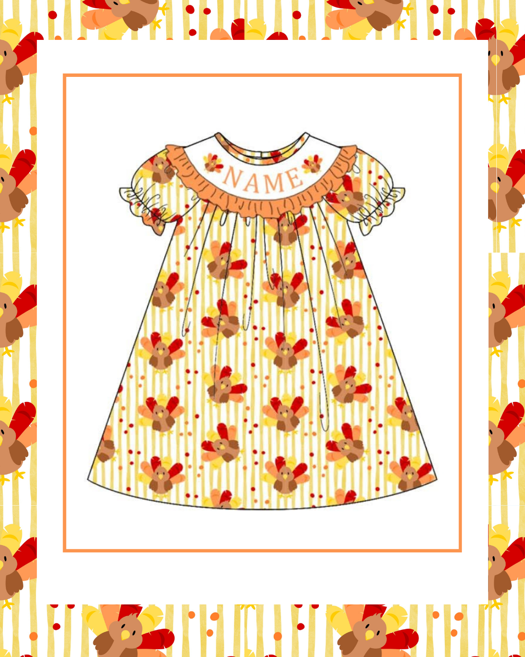 Preorder / Fall Turkey Dress - Ships late October