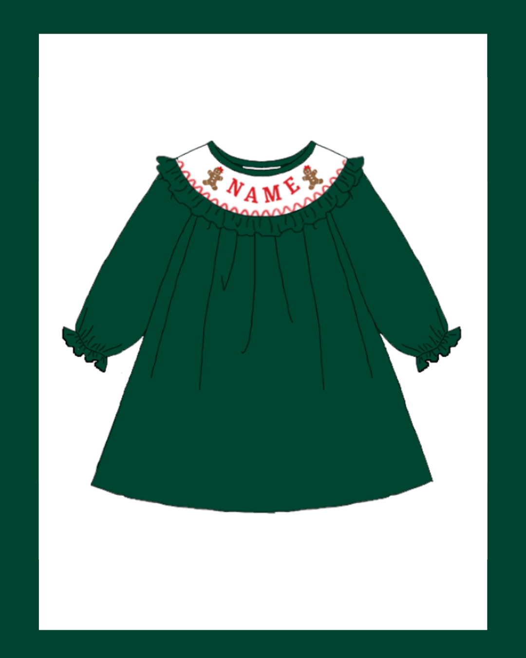 Preorder / Green Gingerbread Dress - Ships late November