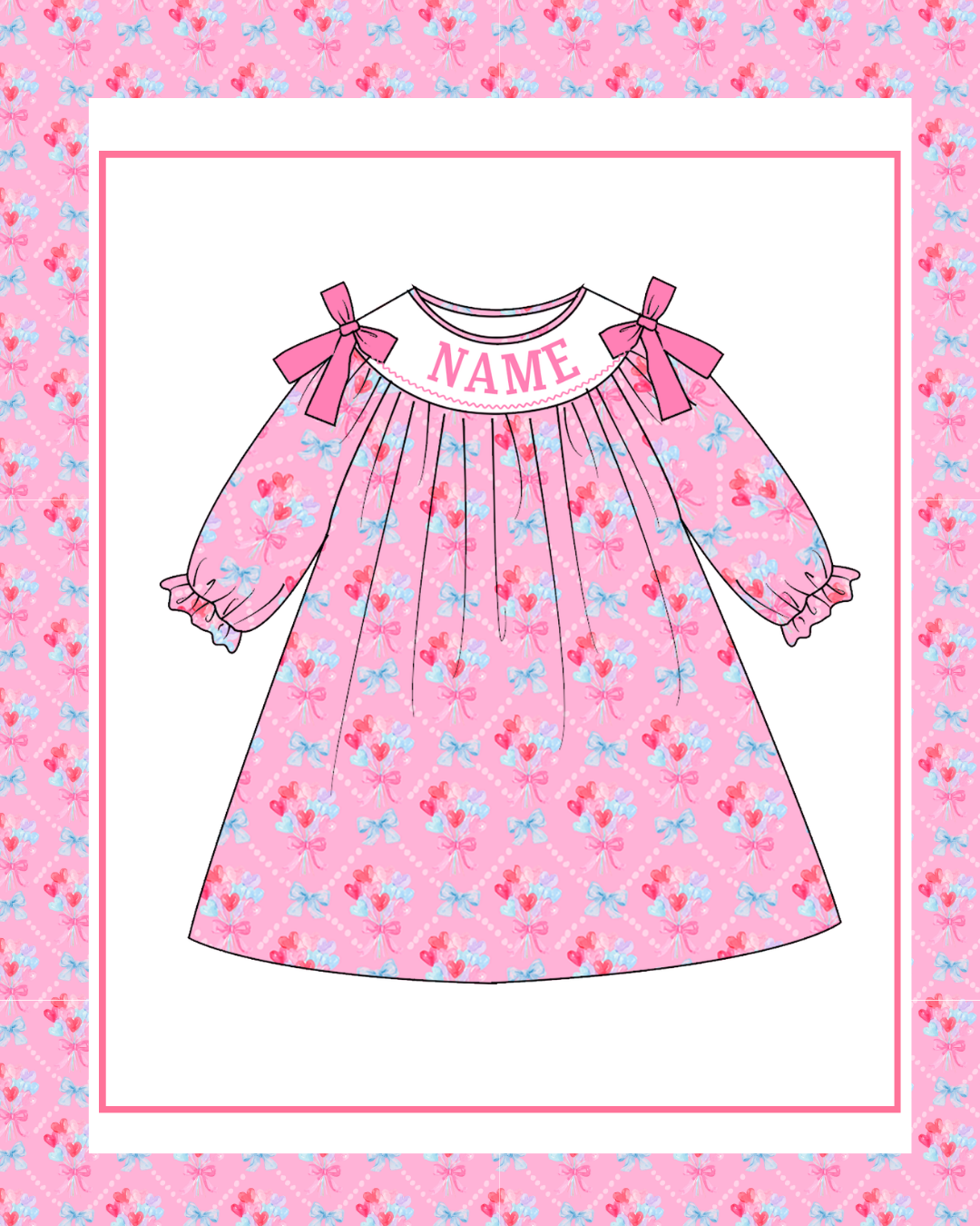 Preorder / Pink Hearts Dress - Ships late November