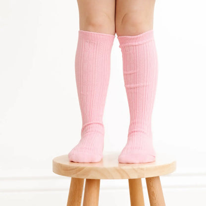 Blossom Cable Knit Knee High Socks