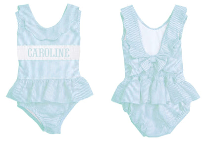 Preorder - Hand Smocked Seersucker - One Piece (Ships from CT to customers early March)