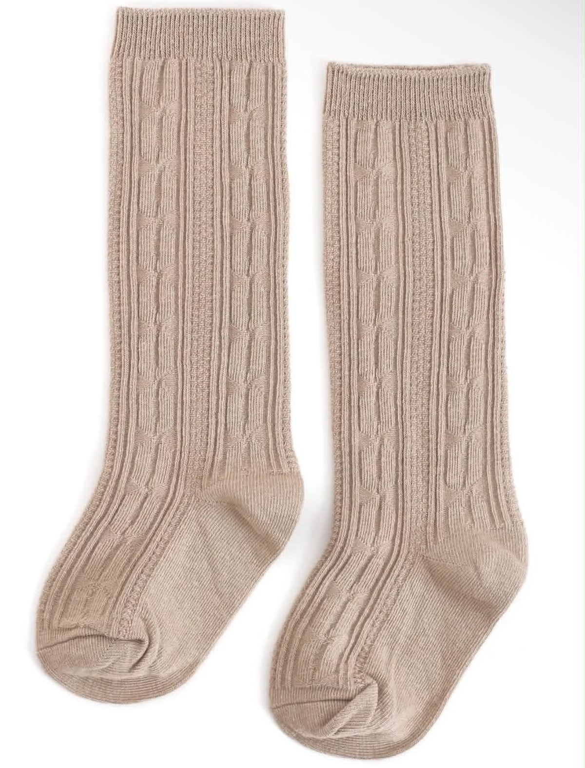 Oat Cable Knit Knee High Sock