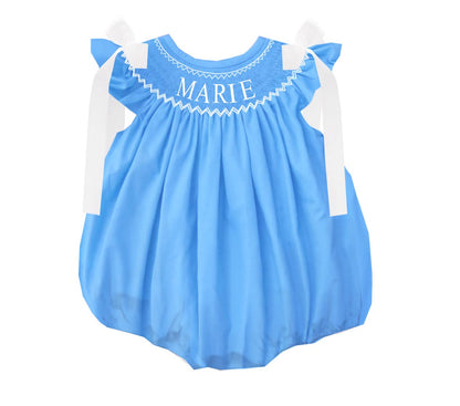 Hand Smocked Custom Name - Blue