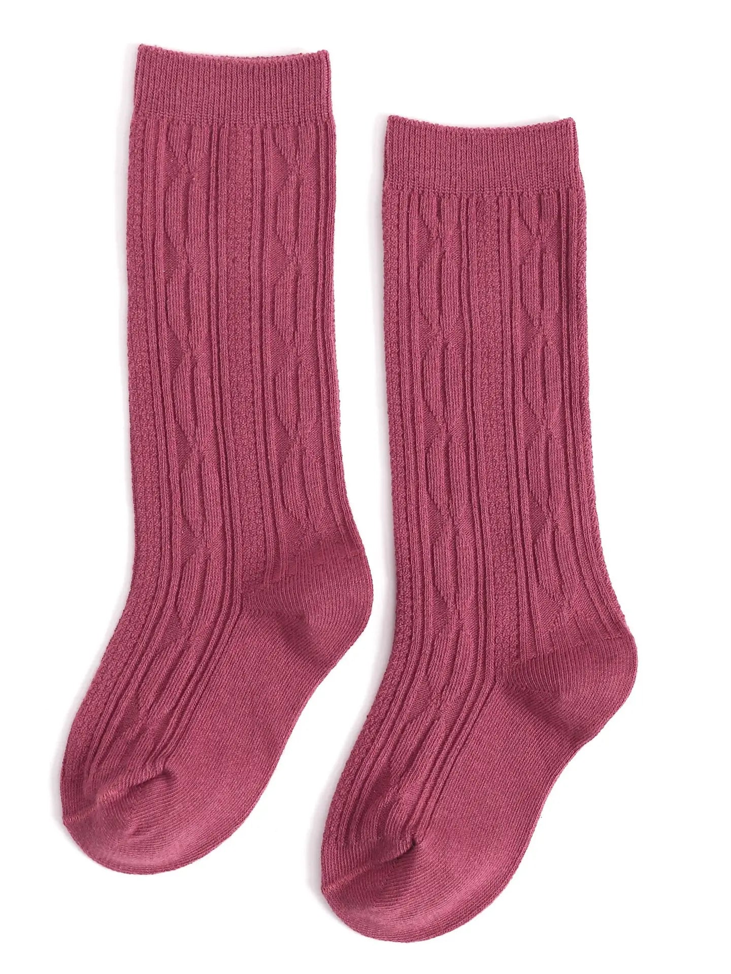 Mulberry Cable Knit Knee High Socks
