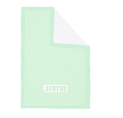 Preorder - Hand Smocked Seersucker - Towel WITH RUFFLES (Ships from CT to customers early March)