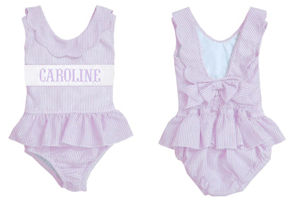 Preorder - Hand Smocked Seersucker - One Piece (Ships from CT to customers early March)