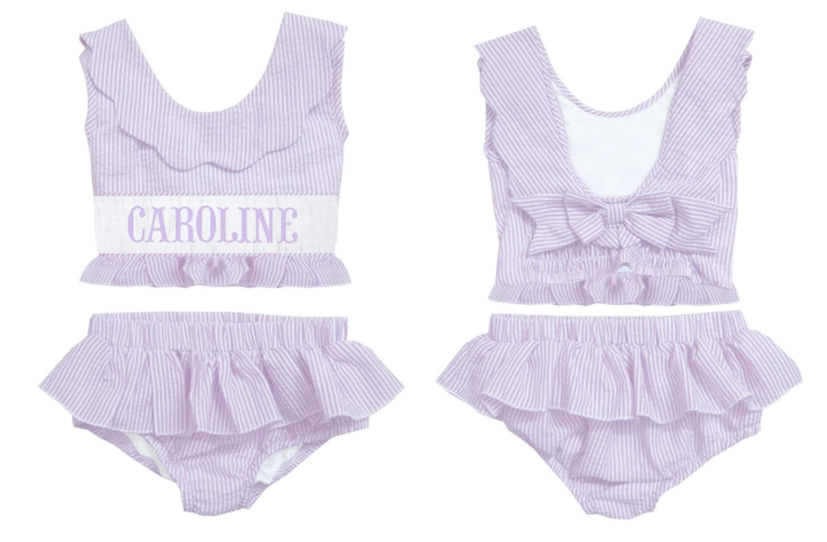 Preorder - Hand Smocked Seersucker - Two Piece (Ships from CT to customers early March)