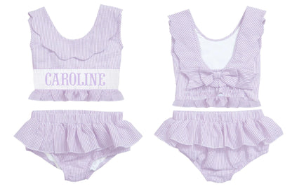 Preorder - Hand Smocked Seersucker - Two Piece (Ships from CT to customers early March)