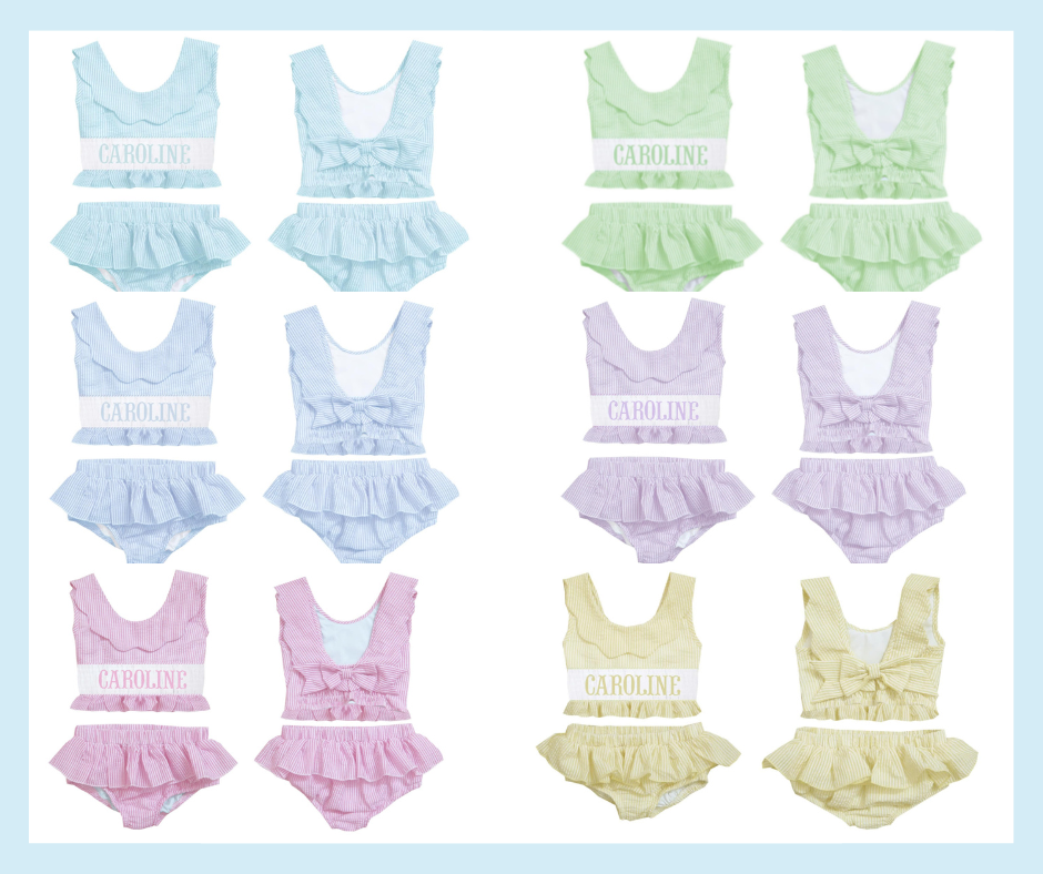 Preorder - Hand Smocked Seersucker - Two Piece (Ships from CT to customers early March)