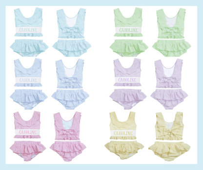 Preorder - Hand Smocked Seersucker - Two Piece (Ships from CT to customers early March)
