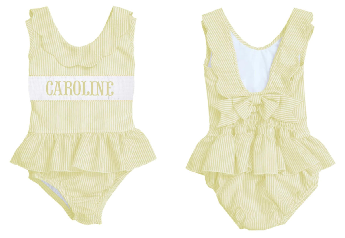 Preorder - Hand Smocked Seersucker - One Piece (Ships from CT to customers early March)