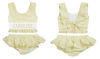 Preorder - Hand Smocked Seersucker - Two Piece (Ships from CT to customers early March)